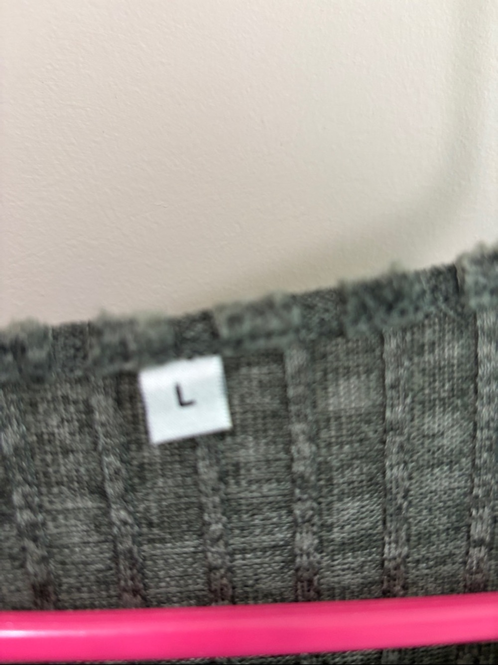 Green Ribbed V-Neck Button Pullover - Picture 2 of 3